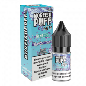 Moreish Puff Menthol - Blackcurrant (10 ml, 10 mg, Nikotinsalt)