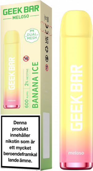 Geek Bar Meloso – Banana ICE (20 mg, Engångs vape)