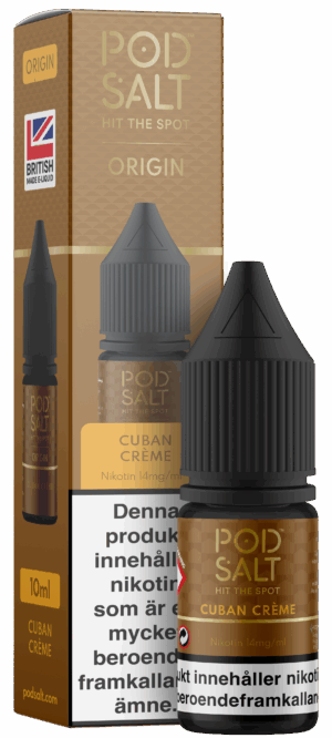 Pod Salt Origin – Cuban Creme (10 ml, 14 mg, Nikotinsalt)