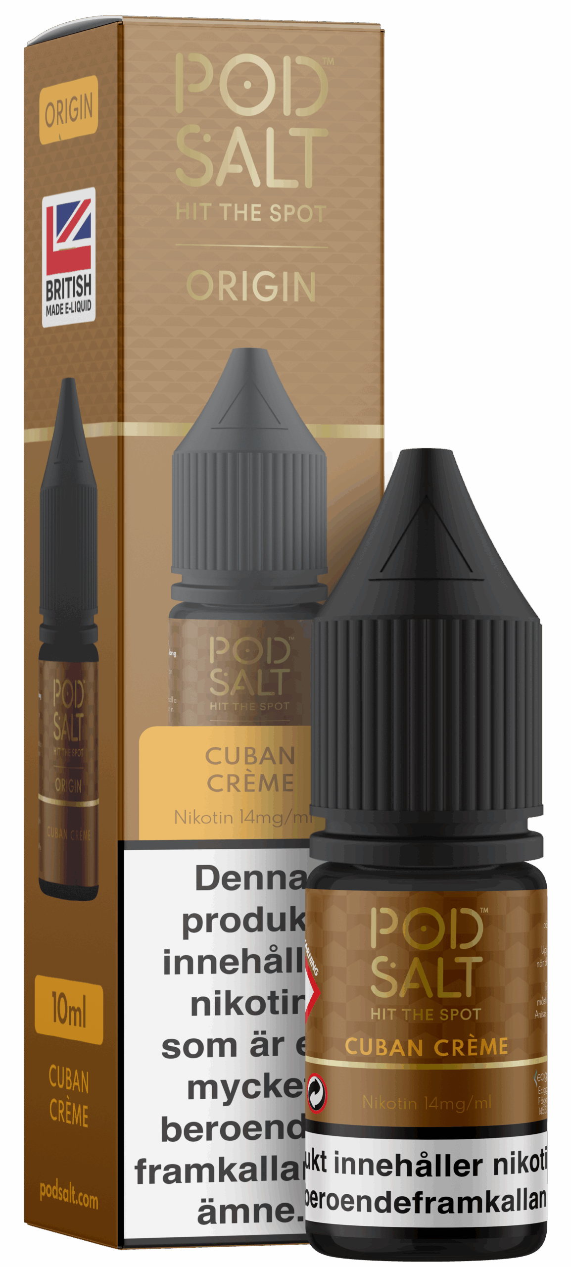 Pod Salt Origin – Cuban Creme (10 ml, 14 mg, Nikotinsalt)