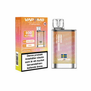 VapeM8 Crystal Box Dual Mesh - Ananas Persika Mango (20 mg, Disposable)