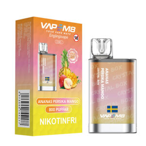 VapeM8 Crystal Box Dual Mesh - Ananas Persika Mango (Nikotinfri, Disposable)