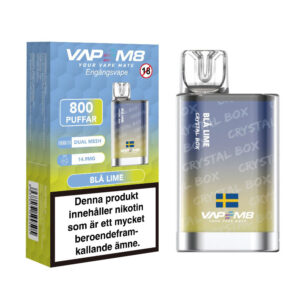 VapeM8 Crystal Box Dual Mesh - Blå Lime (14,9 mg, Disposable)