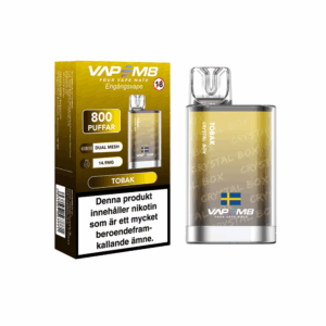 VapeM8 Crystal Box Dual Mesh - Tobak (14,9 mg, Disposable)