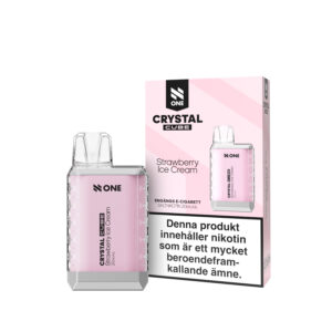 N-One Crystal Cube - Strawberry Ice Cream (20 mg, Engångs vape)