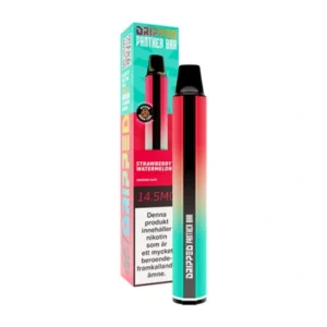 Dripped Panther Bar disposable vape, Strawberry Watermelon flavor, 2 ml liquid, 20 mg nicotine.