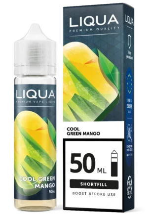Liqua Cool Green Mango shortfill, 50 ml, 75VG/25PG, cooling mango flavor, 10 ml space for nicotine shot