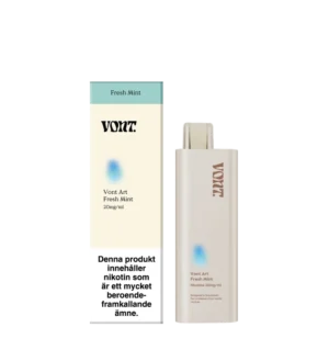 Vont Art Fresh Mint disposable vape, 20 mg nicotine, 2 ml capacity, menthol mint flavor.