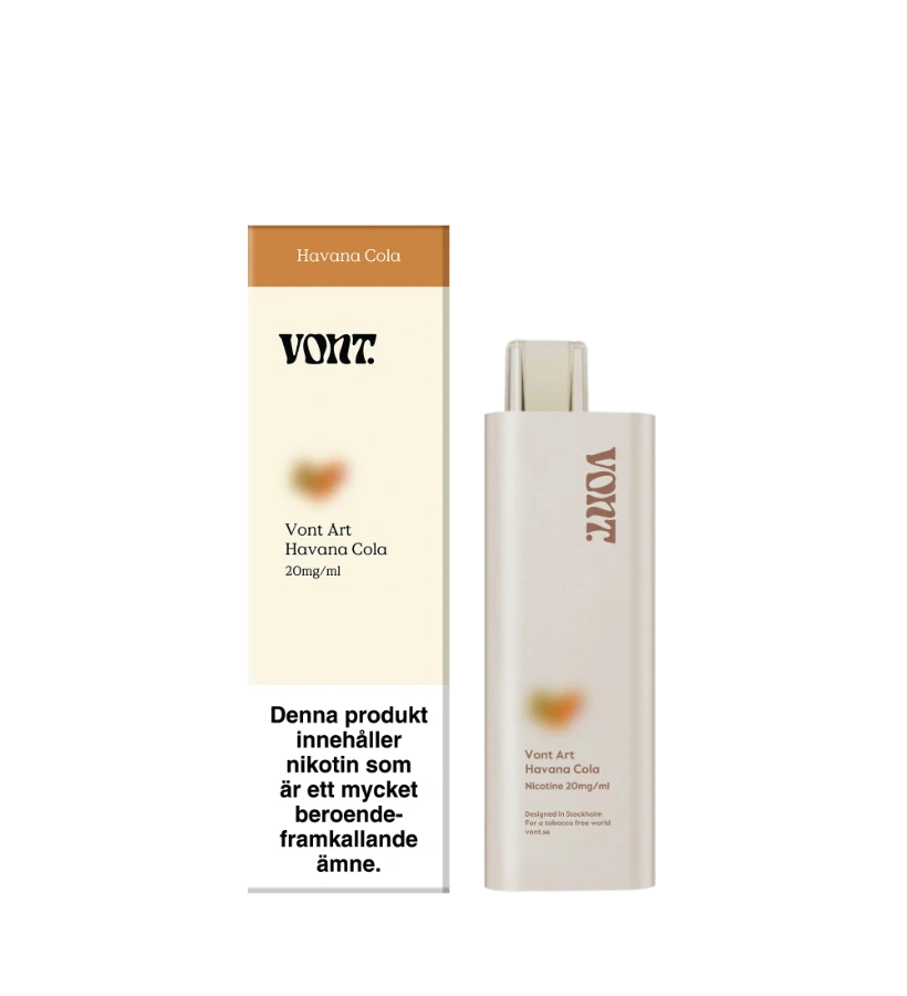 Vont Art Havana Cola disposable vape, 20 mg nicotine, 2 ml liquid, Cola flavor.