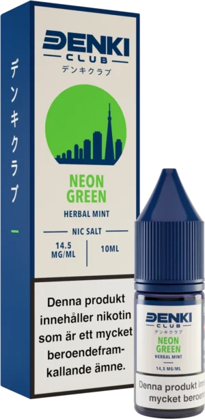 Denki Club Neon Green Herbal Mint nic salt, 10 ml, 14,5 mg