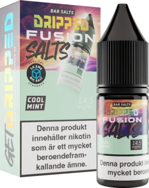 Dripped Fusion Salts Cool Mint nicotine salt, 10 ml, 14,5 mg, 50VG/50PG, by Dripped, United Kindom.