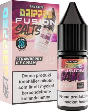 Dripped Fusion Salts Strawberry Ice Cream nicotine salt 14.5 mg, 10 ml.