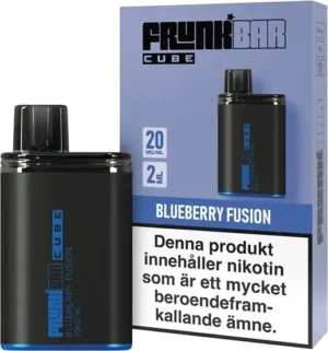Frunk Bar Cube Blueberry Fusion disposable vape, 20 mg nicotine, 2 ml e-liquid capacity, by Frunk