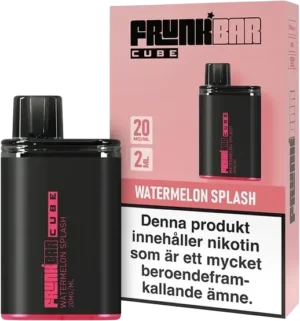 Frunk Bar Cube Watermelon Splash disposable vape, 20 mg nicotine, 2 ml capacity, by Frunk, 1 unit