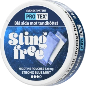Sting Free Slim all white snus, tobacco-free, mint flavor, 6 mg/portion, 11 g