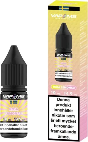 VapeM8 Salt Rosa Lemonad nicotine salt, 10 ml, 14.9 mg.