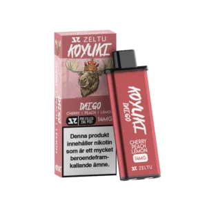 Zeltu Koyuki Daigo Cherry Peach Lemon disposable pod, 2 ml, 14 mg nicotine.